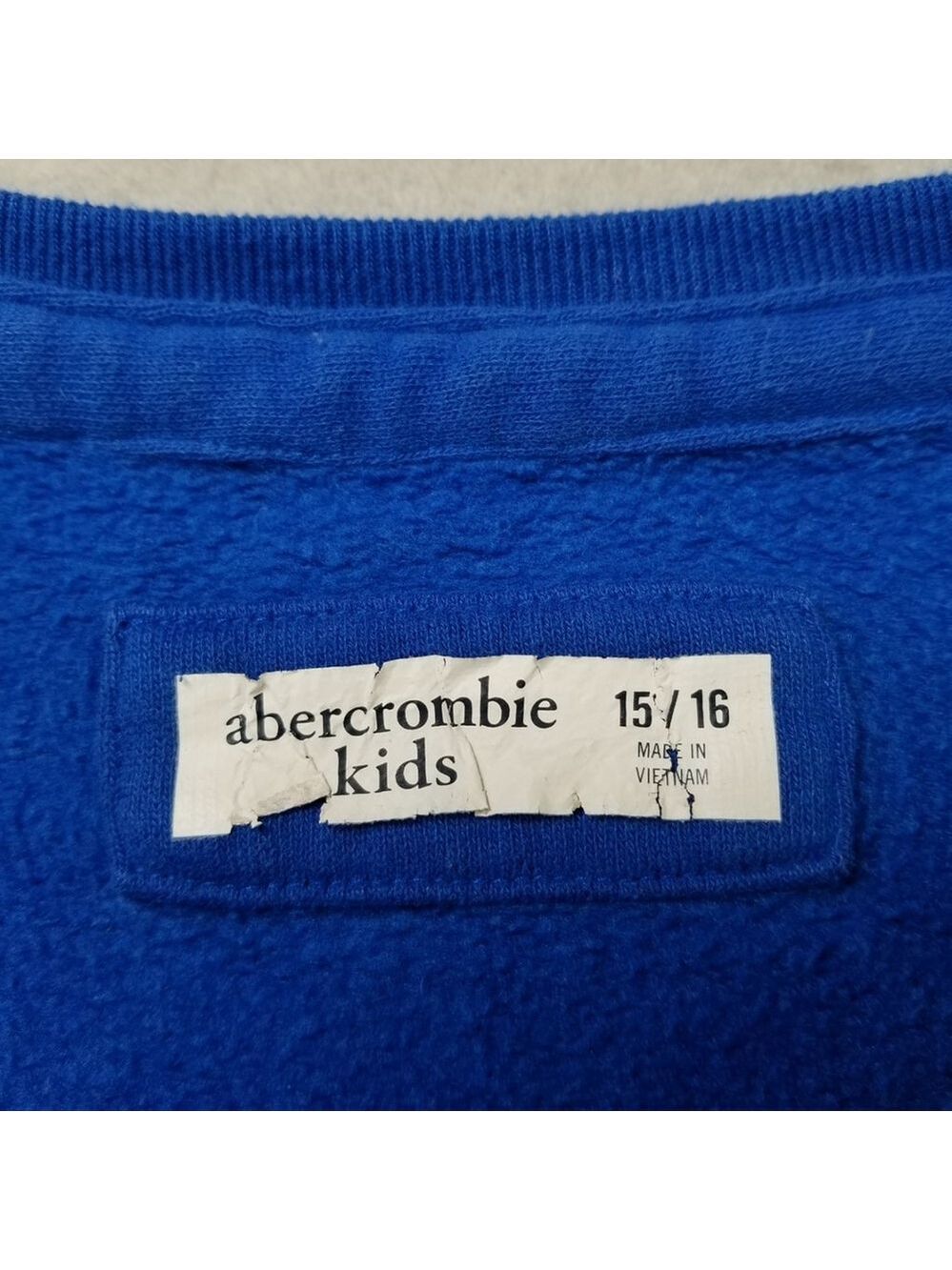 Abercrombie & Fitch Sweatshirt Boys Kids Size 15/16 L Blue Crewneck Moose Logo - Picture 3 of 9